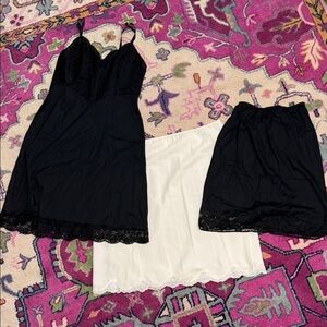Lot of 3 vintage slips no labels